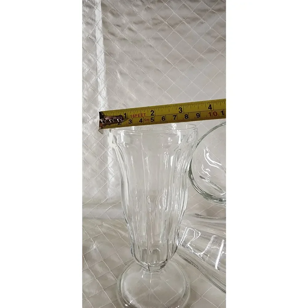 Clear Pressed Glass Footed SundaeParfait Glasses Set of 3 – 6.75